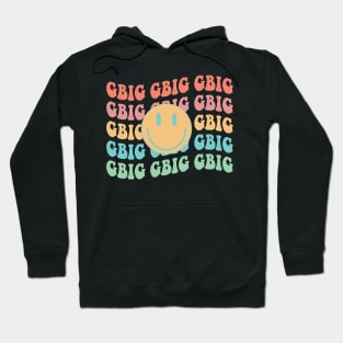 gbig retro happy face, Little big reveal college sorority bid day Hoodie